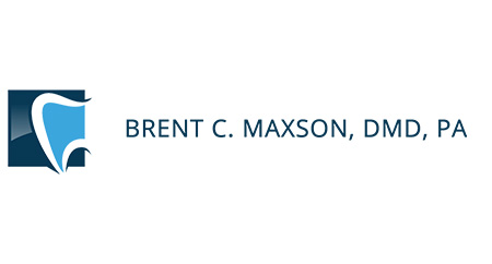 The image displays a logo with the name 'Brent C. Mason, DMD' and the acronym 'PA' below it, which stands for 'Practice Associate.' The logo features a stylized letter 'M' in blue with a white outline, followed by the text 'DMD,' indicating a Doctor of Dental Medicine degree. Below the name, there is an image of a tooth and a pair of dental forceps, symbolizing dental practice or dentistry. The background of the logo is gray with a subtle pattern, and to the right, there's a partial view of a professional headshot of a person with short hair and wearing a suit. The overall style of the image suggests it is a corporate or professional logo for a dental practitioner.
