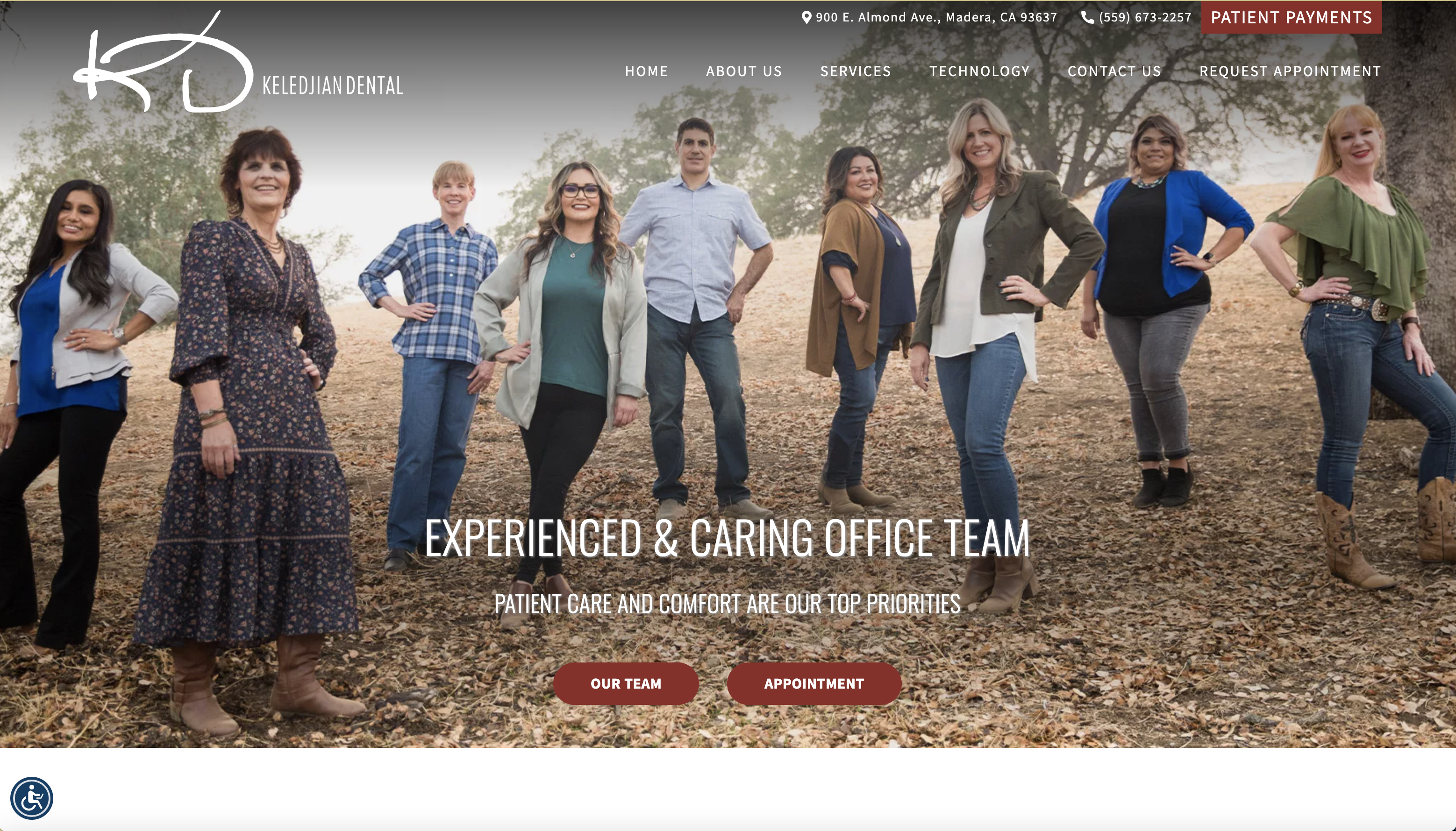 The image shows a group of individuals posing for a photograph on what appears to be a team page, with the text 'experienced & professional' indicating their status within an organization.